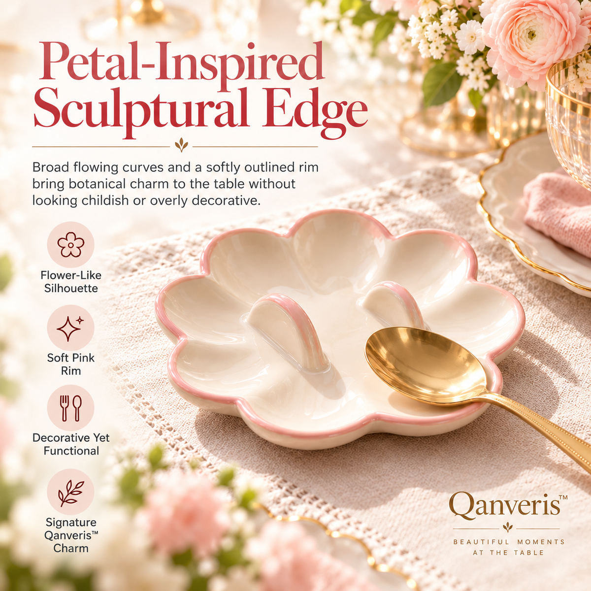Qanveris™ PetalArc Serving Utensil Rest
