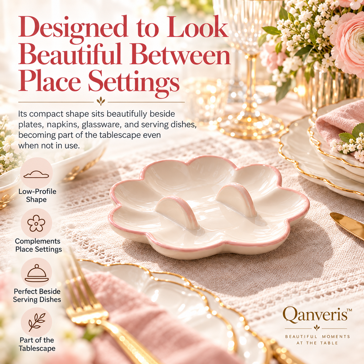 Qanveris™ PetalArc Serving Utensil Rest