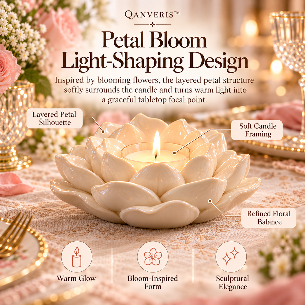 Qanveris™ PetalGlow Candle Table Accent