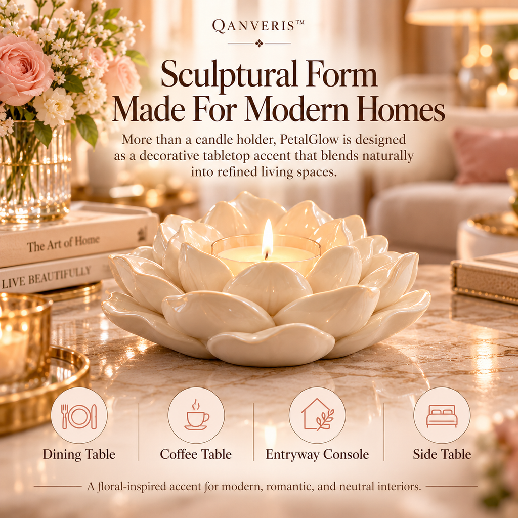 Qanveris™ PetalGlow Candle Table Accent