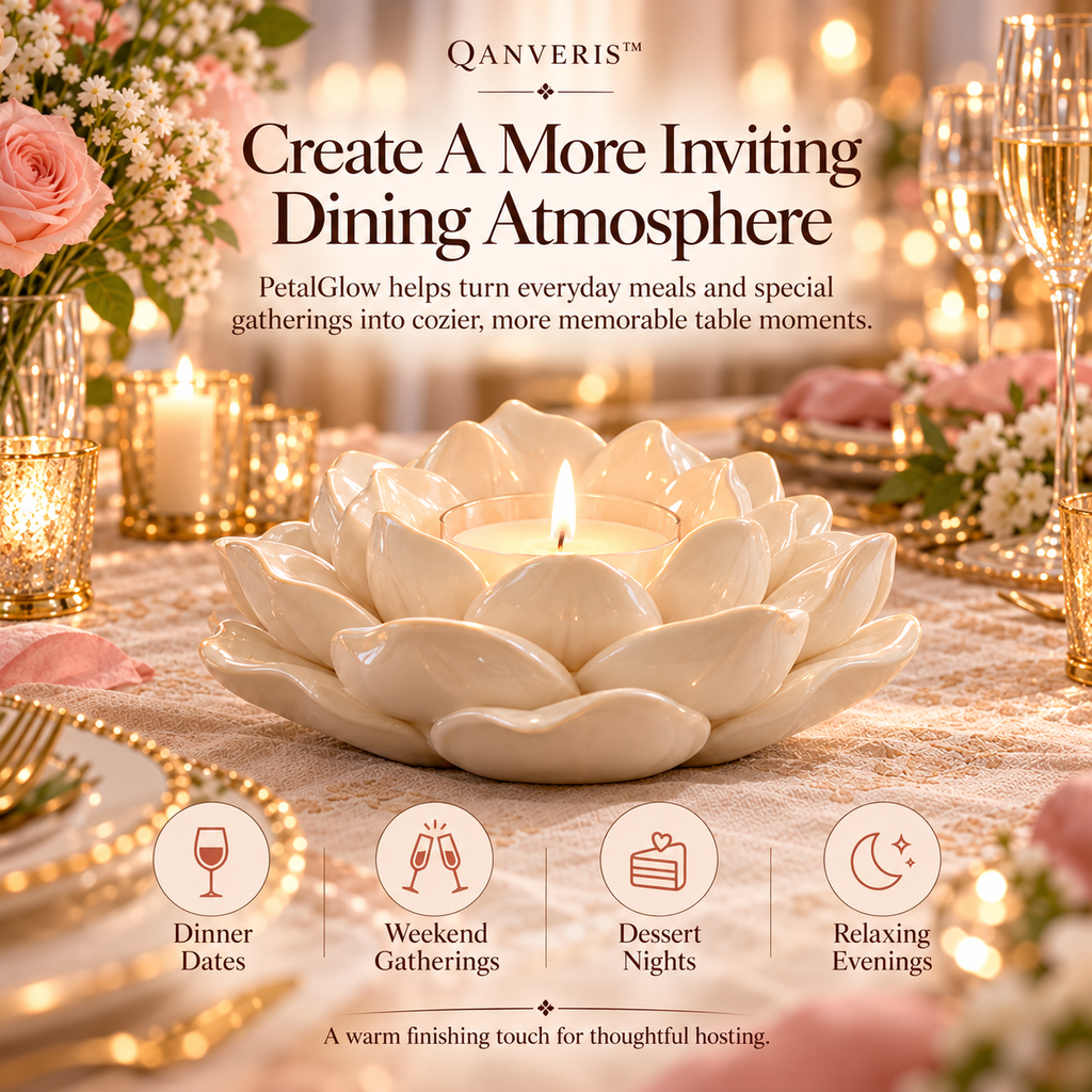 Qanveris™ PetalGlow Candle Table Accent
