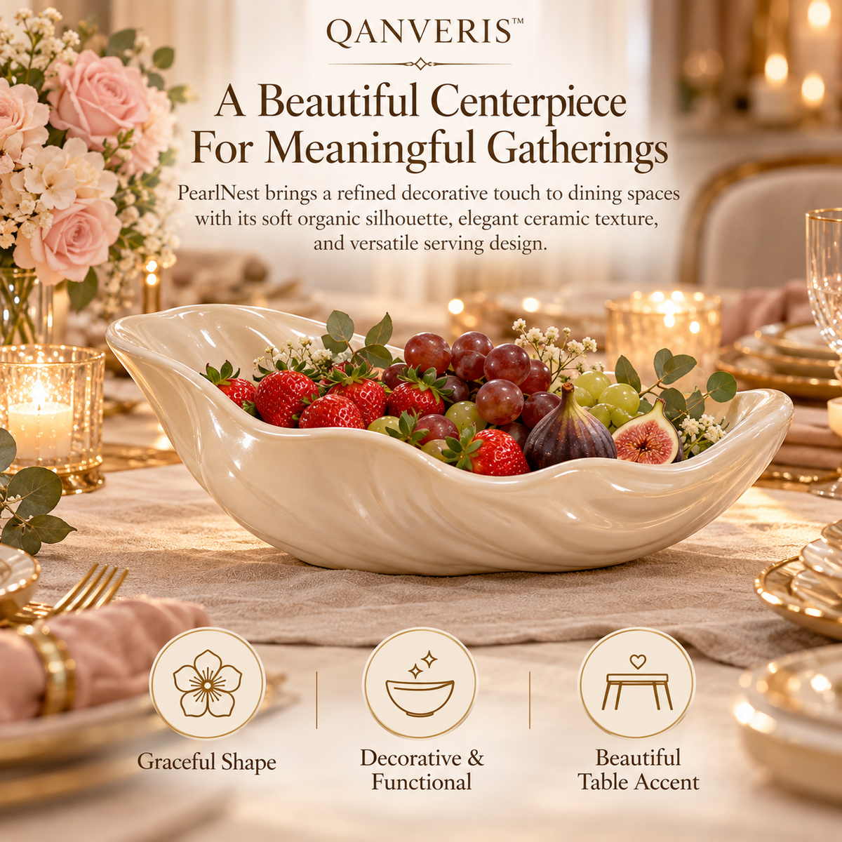 Qanveris™ PearlNest Tabletop Serving Bowl