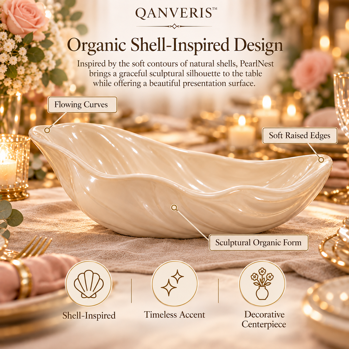 Qanveris™ PearlNest Tabletop Serving Bowl