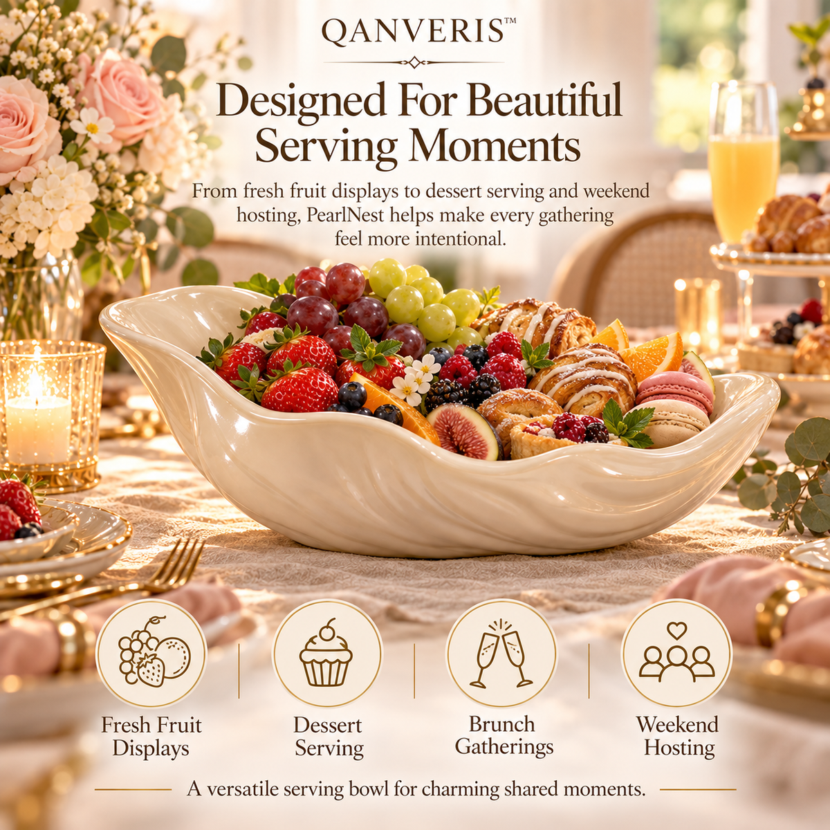 Qanveris™ PearlNest Tabletop Serving Bowl