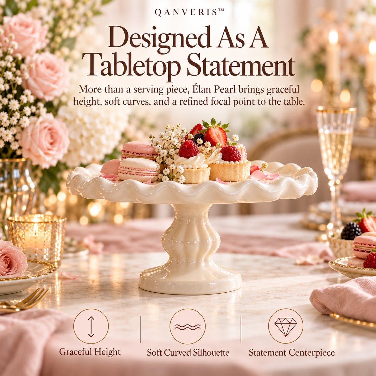 Qanveris™ Élan Pearl Dessert Stand