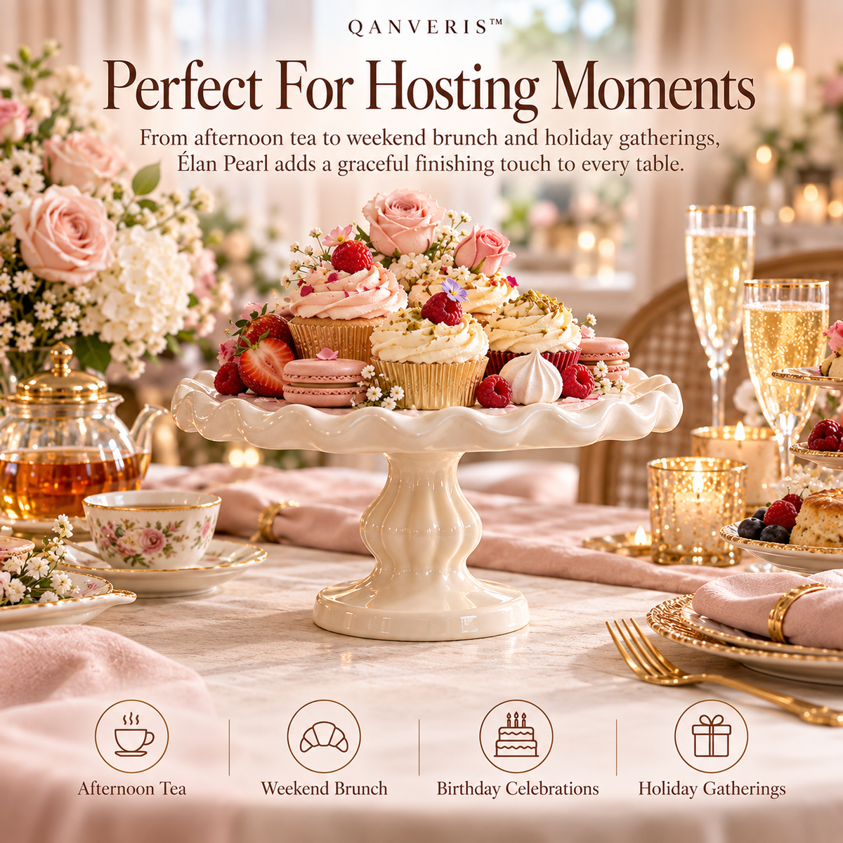 Qanveris™ Élan Pearl Dessert Stand