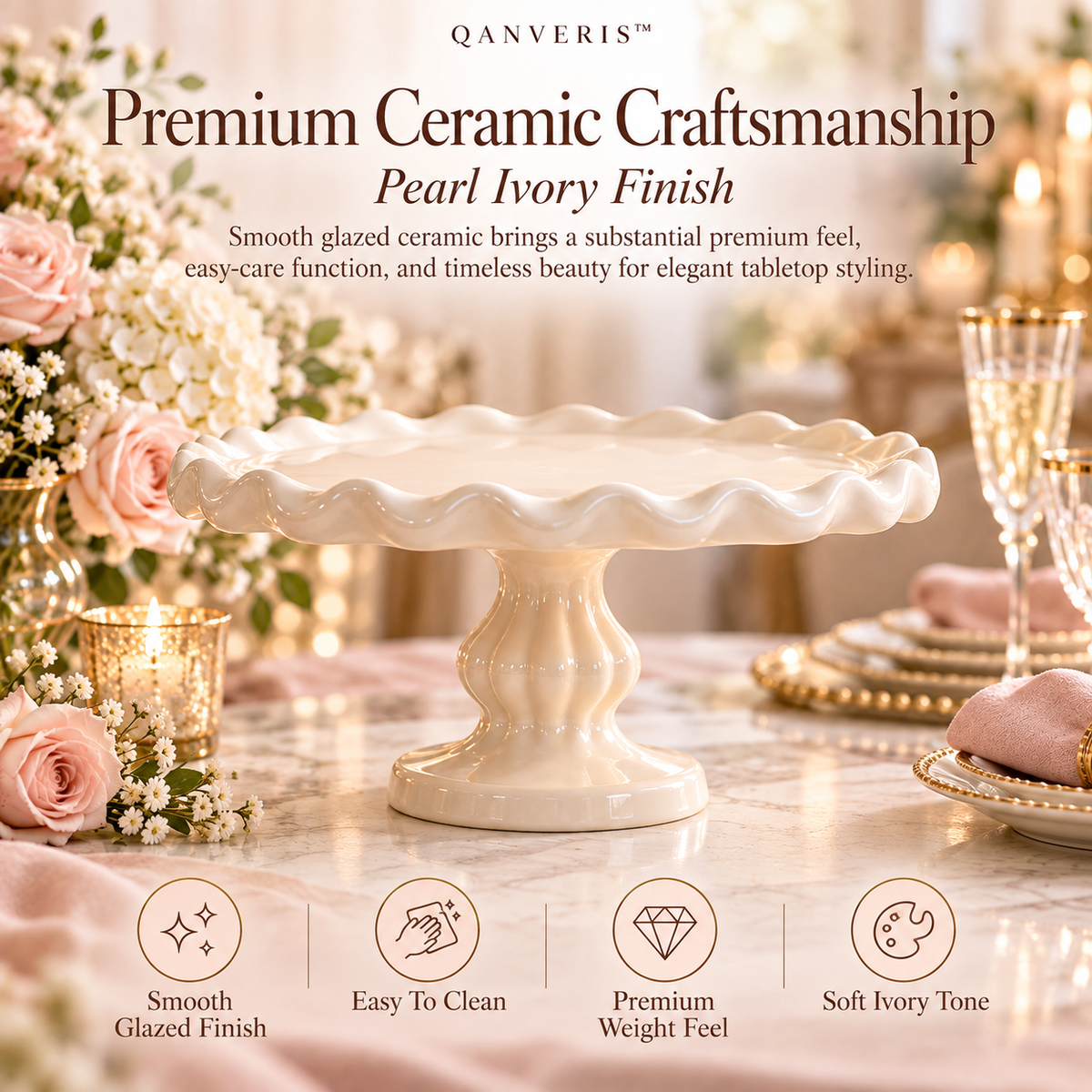 Qanveris™ Élan Pearl Dessert Stand