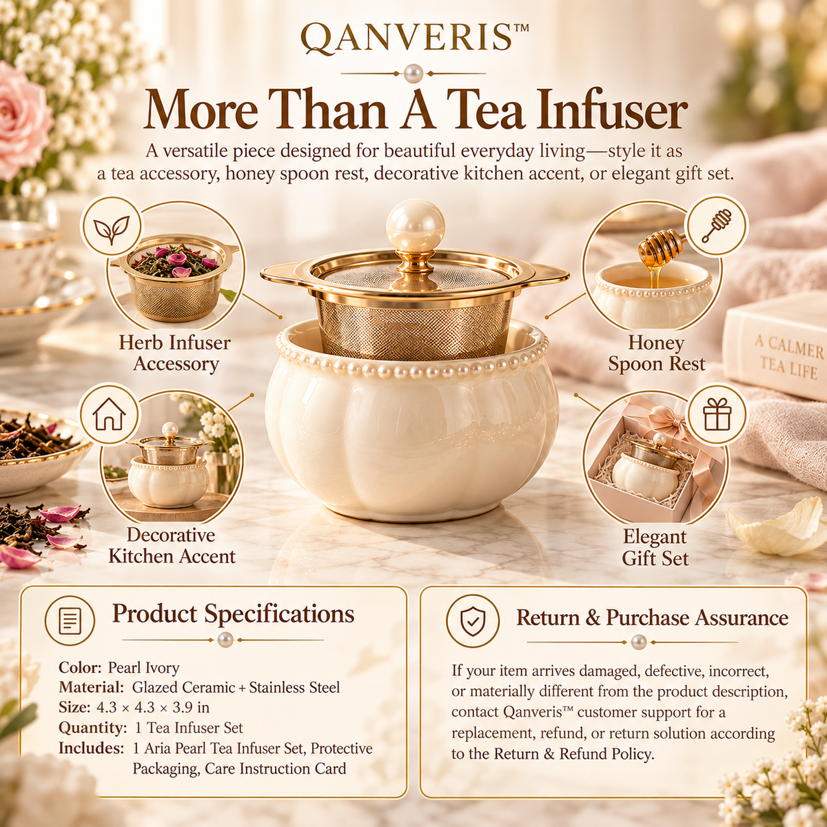 Qanveris™ Aria Pearl Tea Infuser Set