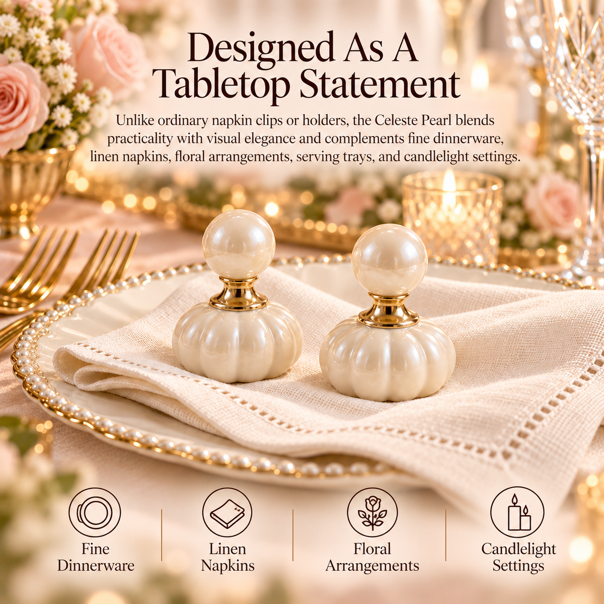 Qanveris™ Celeste Pearl Napkin Weight