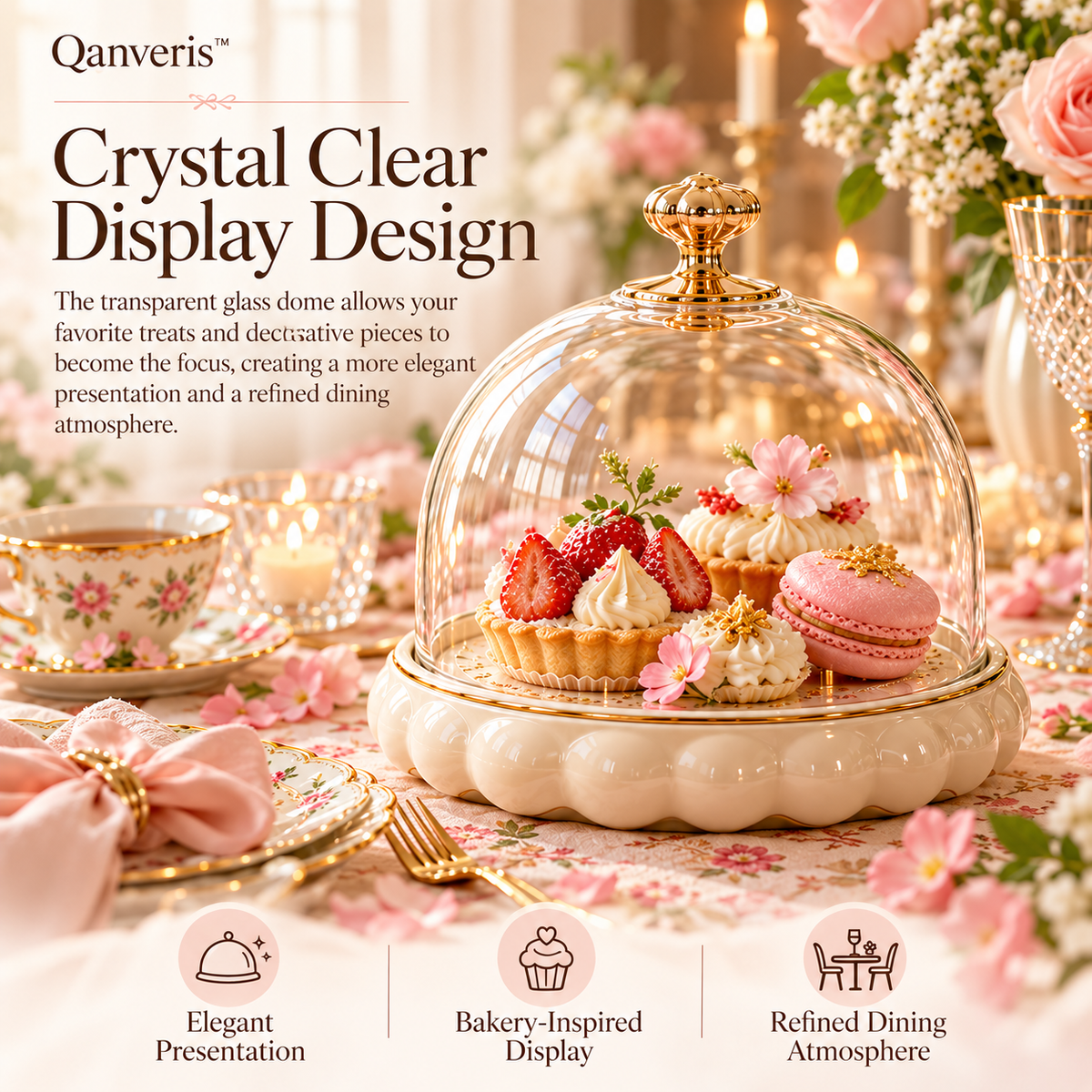 Qanveris™ Lumière Glass Cloche Display