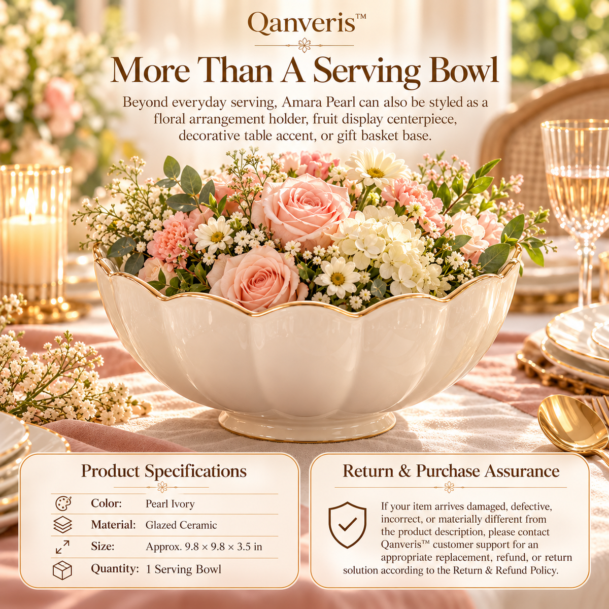 Qanveris™ Amara Pearl Serving Bowl