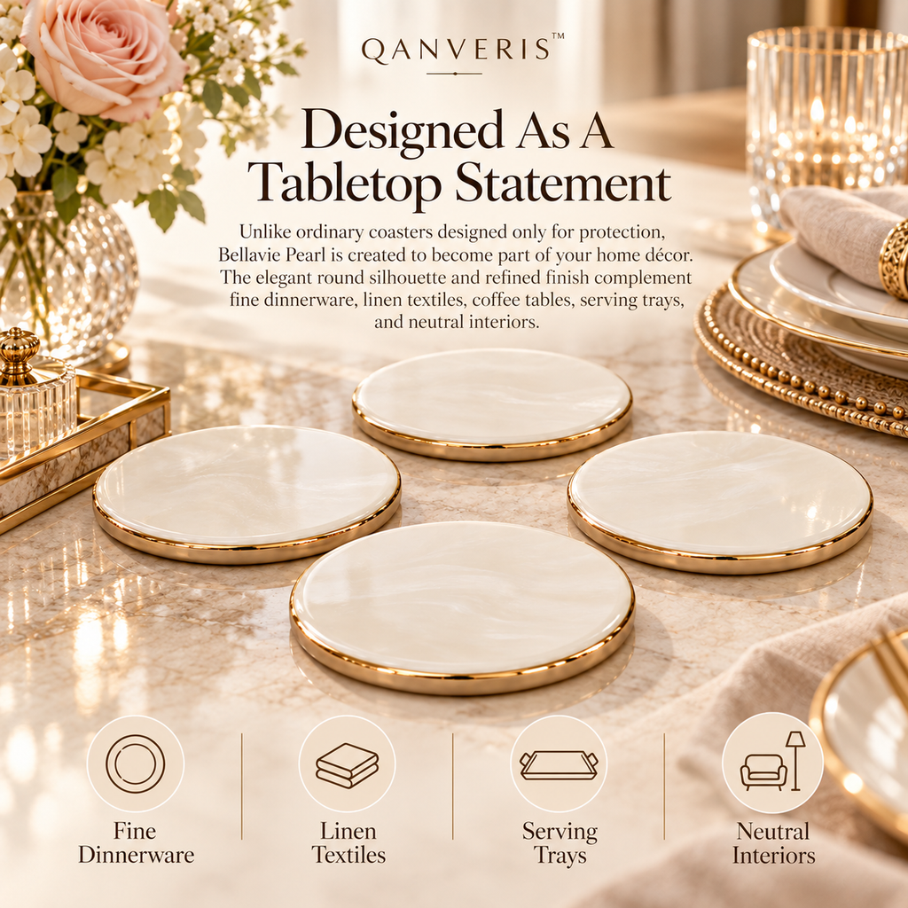 Qanveris™ Bellavie Pearl Coaster Set