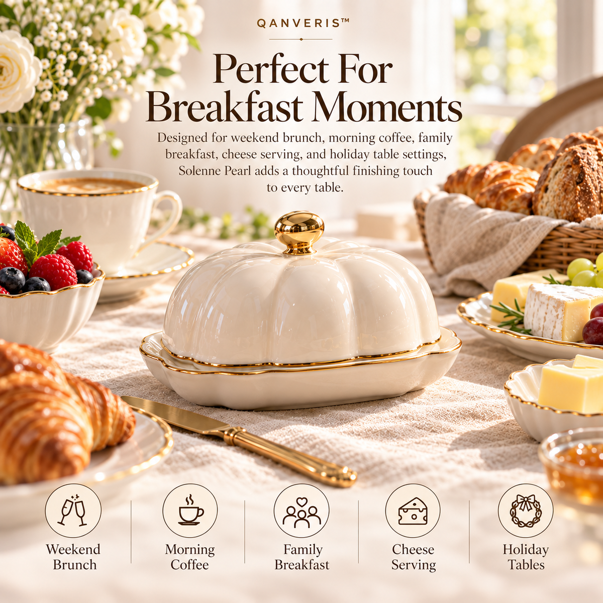 Qanveris™ Solenne Pearl Butter Dish
