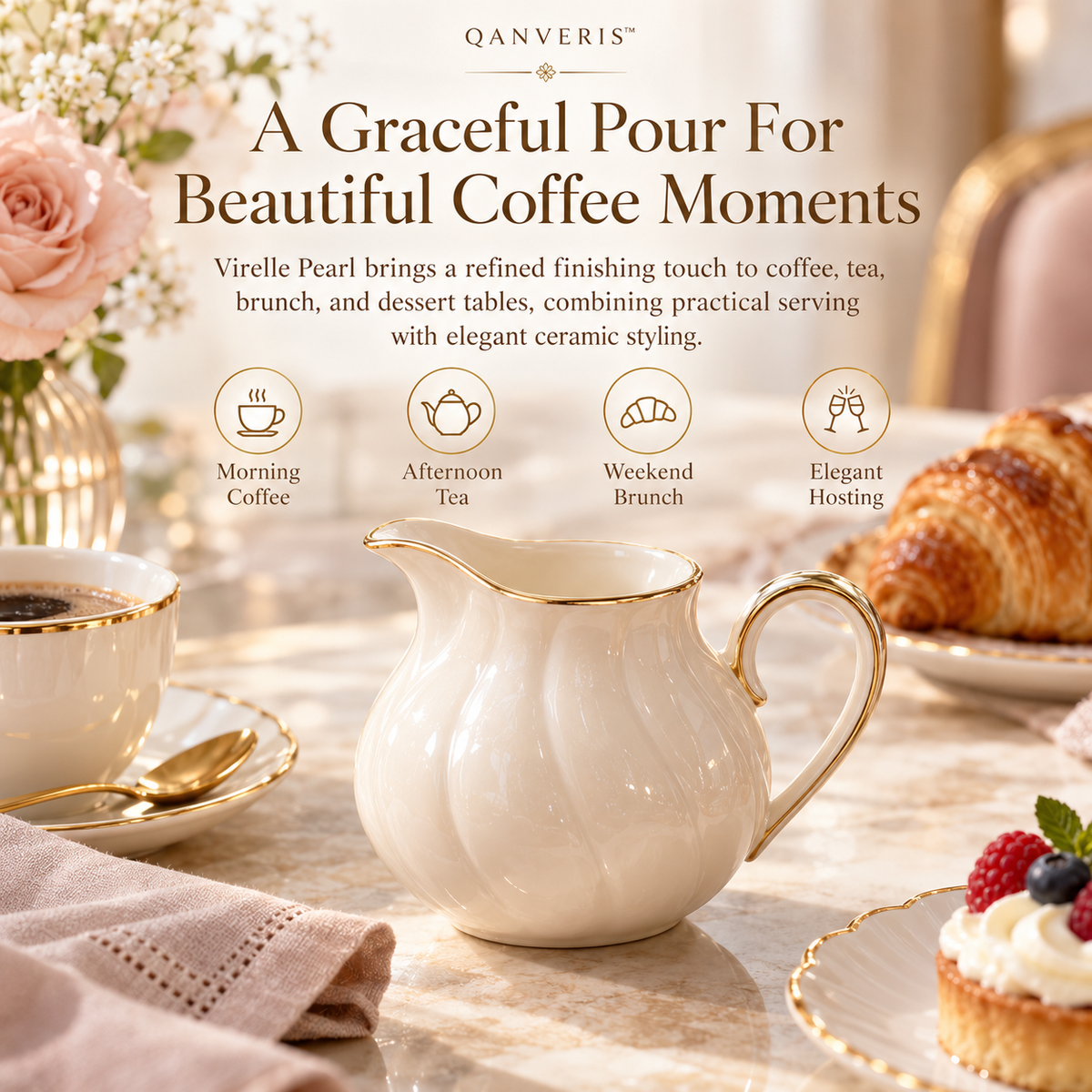 Qanveris™ Virelle Pearl Creamer Pitcher