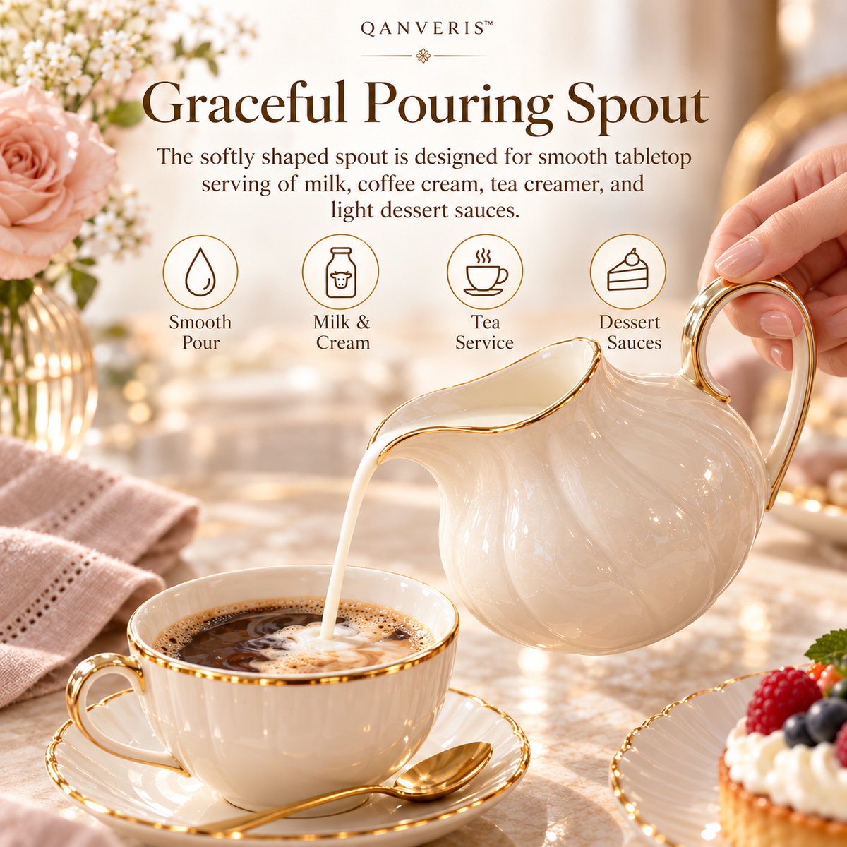 Qanveris™ Virelle Pearl Creamer Pitcher