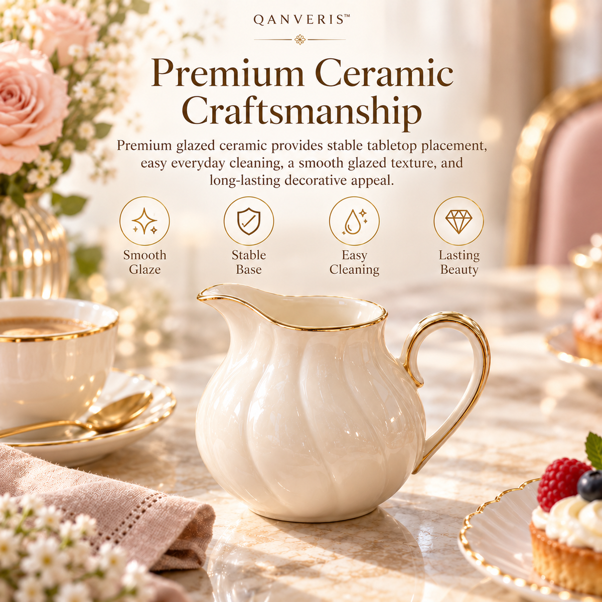 Qanveris™ Virelle Pearl Creamer Pitcher